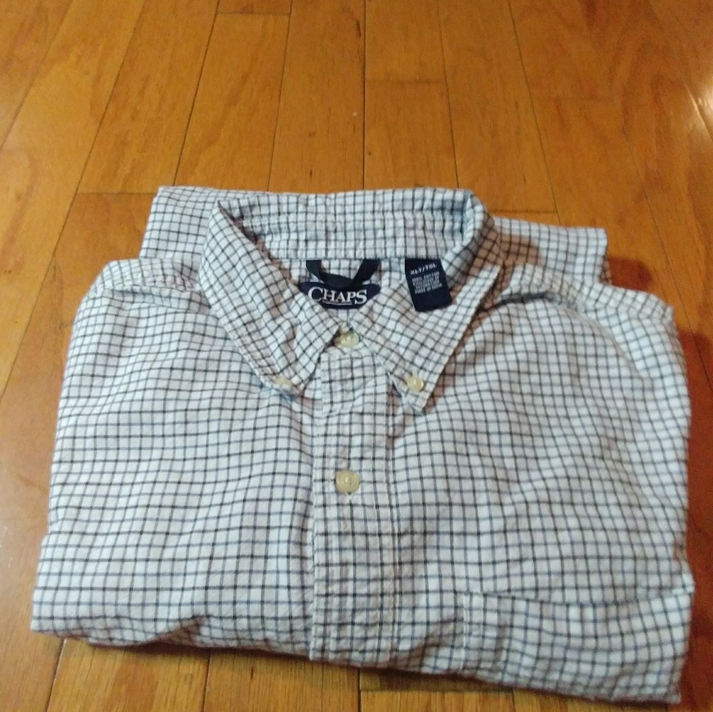 Chaps , Blue/White Checked, Button Down - image 1